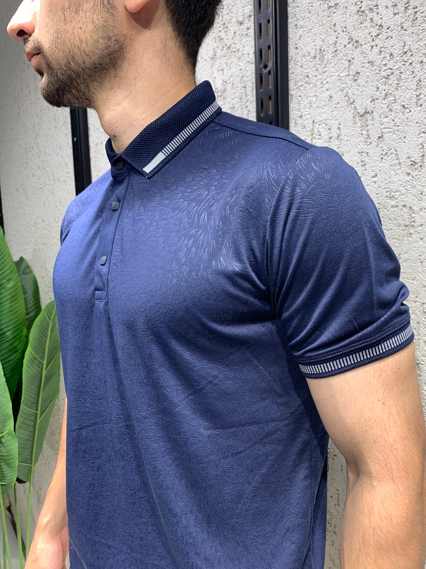 Kirpi Desenli Polo Yaka