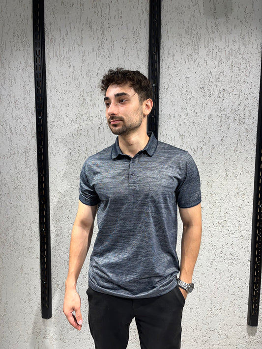 Geometrik Soğuk Baskılı - Cepli Polo Yaka