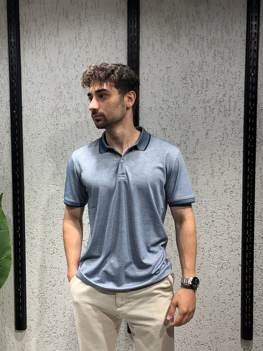 Soğuk Mavi Polo Yaka