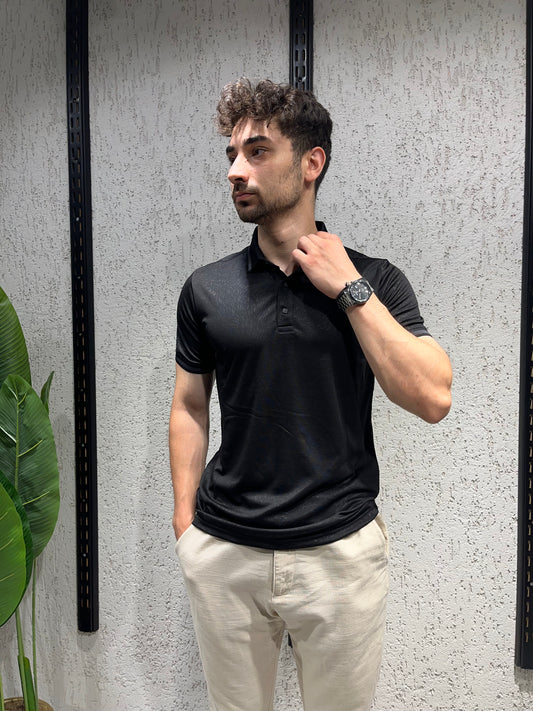Kirpi Desenli Polo Yaka